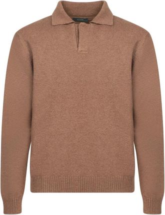 Zanone Gebreide Polo - Heren - Polos - Bruin - XL - Tops