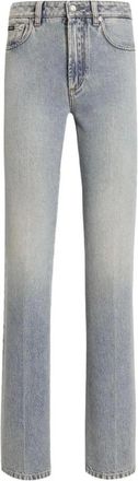 Dolce & Gabbana Logo-plaque Jeans - Dames - Jeans - Blauw - Maat: XL Katoen