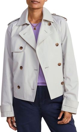 Vineyard Vines Crop Trench Coat in Stone at Nordstrom, Size X-Small