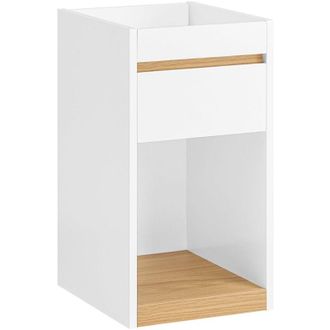 SoBuy Tavolino laterale Comodino con cassetto Bianco-Naturale 30x35x55cm FBT137-W - Sobuy