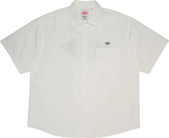 Danton T-shirt met borstzak en logodetail - Wit