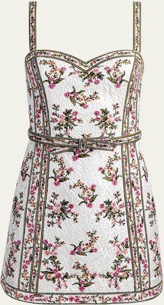 Alice & Olivia Katia Embroidered Jacquard Mini Dress