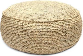 Bazar Bizar Puf de rafia en marr&oacute;n 60x60x35 cm