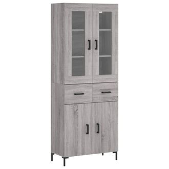 Berkfield Home Highboard Grey Sonoma 69.5x34x180 cm Engineered Wood