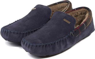 Barbour Monty Faux Fur Lined Slipper in Navy Suede at Nordstrom, Size 10
