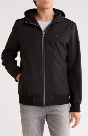 Tommy Hilfiger Water Resistant Hooded Softshell Jacket in Black at Nordstrom Rack, Size Xx-Large
