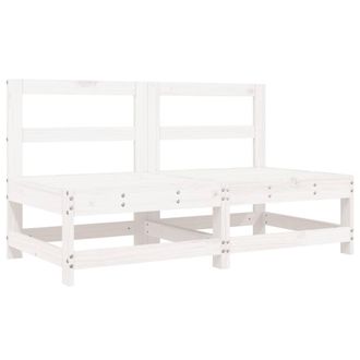 Berkfield Home Garden Middle Sofas 2 pcs White Solid Wood Pine