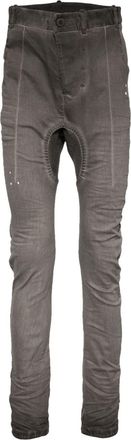 Boris Bidian Saberi drop-crotch skinny jeans - men - Polyester/Cotton - S - Grey