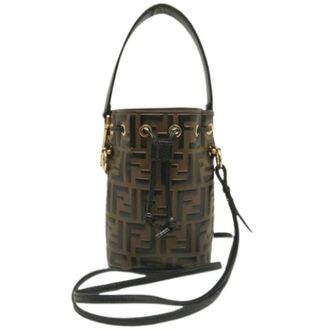 Fendi Pre-owned Bucket Bags, female, Brown, Size: ONE SIZE Pre-owned Zucca Shoulder Bag
