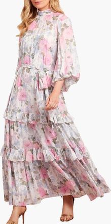 Needle & Thread Camilles Garden Louisa Ankle Gown in Moonshine at Nordstrom, Size 18