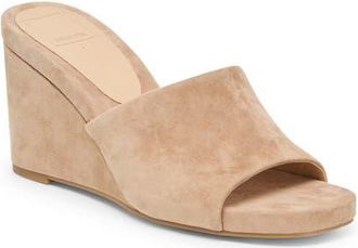 Dolce Vita Holta Wedge Sandal in Camel Suede at Nordstrom, Size 5.5