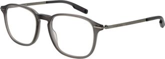 Ermenegildo Zegna Accessoires, Heren, Grijs, ONE Size, Grijze Optische Monturen Vierkante Stijl