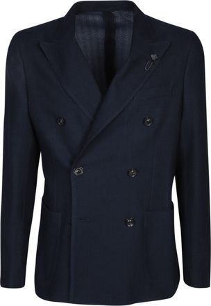 Lardini Blue Double-breasted Blazer