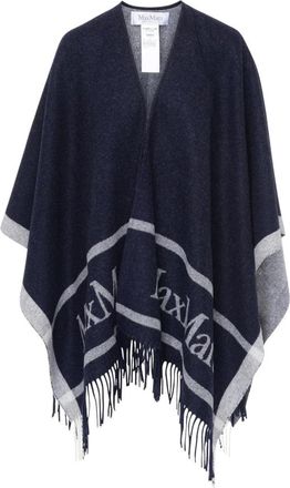 Max Mara Pirania Wol Kaap - Dames - Ponchos - Blauw - ONE Size - Wol - Jassen