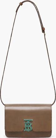 Burberry Womens Small Leather TB Shoulder Bag - Check - Size: UNI