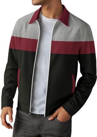 Generic Mens Polo Cardigans Zip Up Lightweight - Sweaters for Men UK Colour Block with Pockets Knitted Zipped Tops No Hood Autumn Winter Regular Fit Long Slee