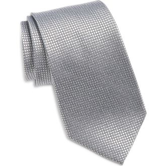 Nordstrom Solid Silk Tie in Silver at Nordstrom Rack