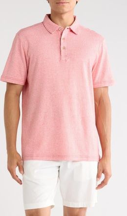 Tommy Bahama Luzia Beach Stripe Cotton Polo in Red Sunset Heather at Nordstrom, Size Xx-Large