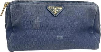 Prada Pre-owned Vintage Clutch - Dames - Vintage Clutch - Blauw - ONE Size - Denim - Vintage
