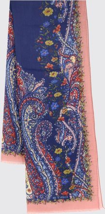 Etro Sciarpa rettangolare in puro cashmere con stampa Paisley e motivo astratto