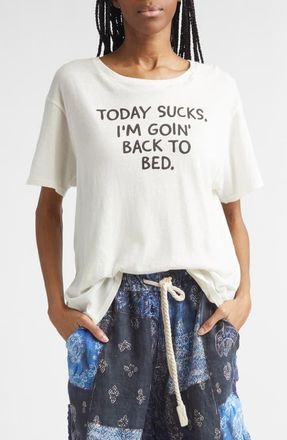R13 Today Sucks Cotton & Cashmere Graphic T-Shirt in Off White at Nordstrom, Size X-Large