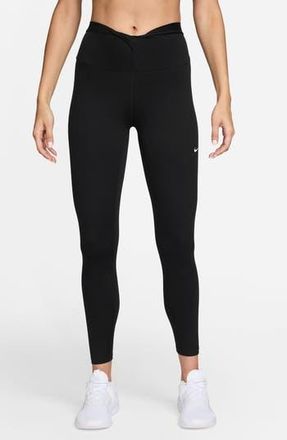 Nike Dri-FIT One High Waist 7/8 Leggings in Black/White at Nordstrom Rack, Size X-Large