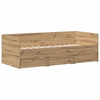 Berkfield Home Daybed Artisan oak Engineered wood 90 x 190 cm Durable Daybed in Brown