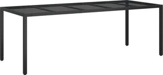 vidaXL Vidaxl - Garden Dining Table Pure black 250 x 100 x 75 cm Poly rattan