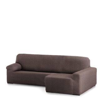 Eysa Funda de sof&aacute; chaise longue el&aacute;stica derecha marr&oacute;n 250 - 360 cm