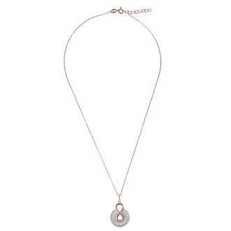 Orphelia Frida Dames 925 Sterling Zilveren Ketting met Hanger - Zilver/Roze ZH-7437
