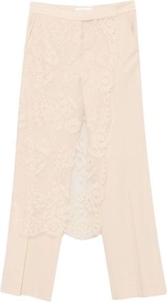 Zimmermann Valiant kanten wikkelbroek - Dames - Straight fit broeken - Beige - M - Wol - Broeken