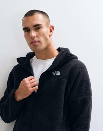 The North Face NSE felpa in pile con zip intera e mascherina nera-Nero