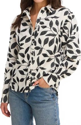Allison New York Embroidered Nina Shirt In White/black