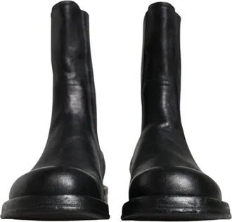 Dolce & Gabbana Black Horse Leather Mid Calf Boots Mens Shoes (Pre-Owned)