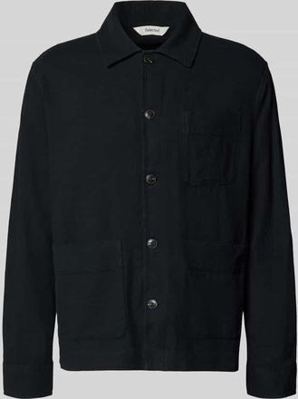 Selected Oversized Hemdjacke aus Baumwoll-Leinen-Mix Modell OTTO BRODY in Black, Gr&ouml;&szlig;e XXL
