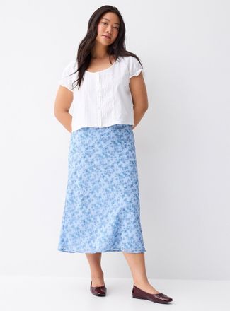 Twik Womens Flowy chiffon maxi skirt