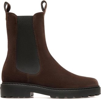 Bally Brown Elastic Side Panel Suede Ankle Boots