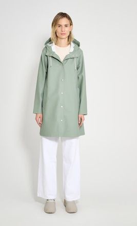 Stutterheim Mosebacke Hooded Long Sleeve Raincoat in Khaki Green at Nordstrom, Size X-Small