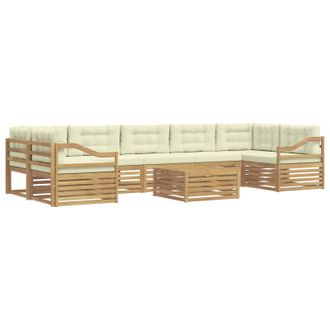 vidaXL Conjunto De Sof&aacute;s De Exterior 8 Uds. Blanco Y Crema Vidaxl