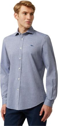 Harmont & Blaine Blauw Oxford Herenshirt - Heren - Casual Overhemden - Blauw - 2XL - Katoen - Overhemden