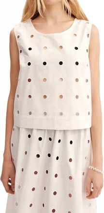 Poss&eacute; Peggy Lightweight Cotton Top In Vintage White