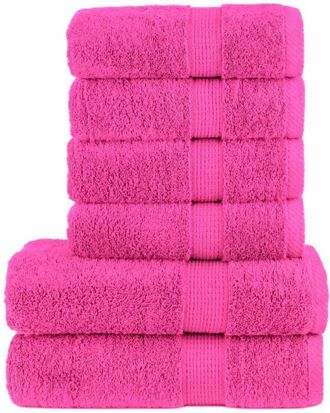 vidaXL Set ASciugamani solund 6 pz Rosa 600 gsm - Vidaxl
