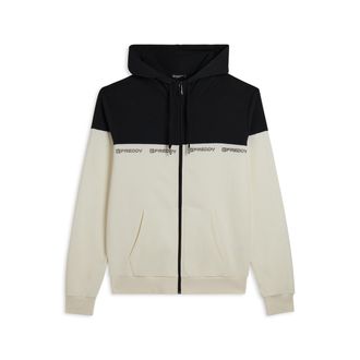 Freddy Felpa colour block con cappuccio e logo stampato