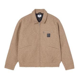Obey Ledger Blouson Jas - Heren - Bomber jackets - Beige - M - Wol - Jassen