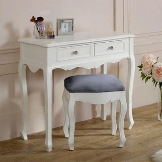 Melody Maison White Dressing Table & Stool Set - Victoria Range