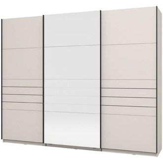 Dmora Guardaroba Grande Tures, Armadio Camera da Letto Appendiabiti, 3 Ripiani, Apertura Scorrevole, 267x217h cm Bianco Crema