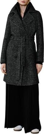 Soia & Kyo Fabianne Belted Wool Blend Coat in Black at Nordstrom Rack, Size Xx-Small