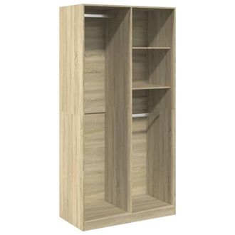 Berkfield Home Wardrobe Sonoma Oak 100x50x200 cm Engineered Wood in Light Oak | Size: 100 x 50 x 200 cm