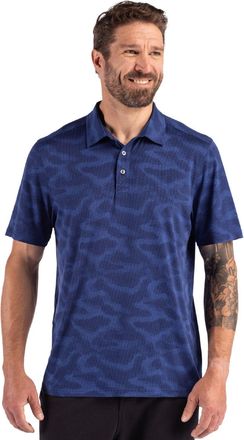 Cutter & Buck Coastline Recycled Double Peached Camo Print Mens Polo