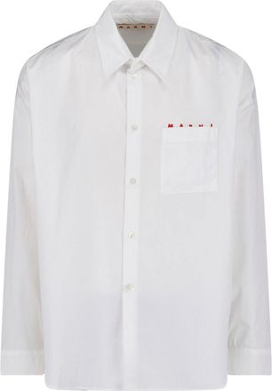 Marni White Cotton Classic Collar Button Shirt